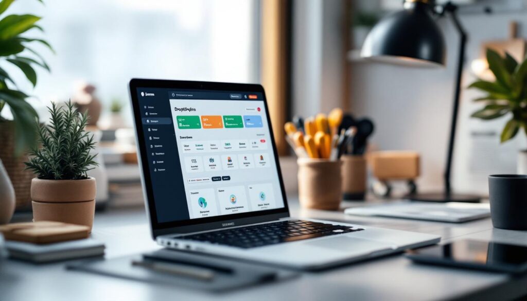 A high-tech workspace showing an entrepreneur managing a dropshipping store with real-time global market data.
